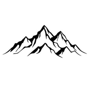 アウトドア　山登り　登山　山　山岳　山脈　旅行　車ボディ・ウィンドウ貼付用　キャンピングカー　ステッカー1枚YX（黒）
