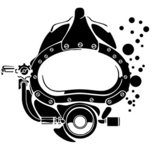 ダイビング　潜水　ダイバー　潜水ヘルメット　ゴーグル　アウトドア　車ボディ・ウィンドウ　クーラーボックス　貼付用　ステッカー1枚ZLB