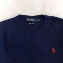 RALPH LAUREN ラルフローレン　ウール　クルーネック　ニット　ネイビー　XL_画像3