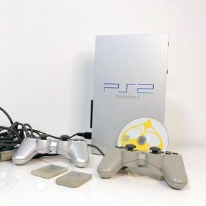 ★【まとめて】PS2 本体 コントローラー2個 メモリーカード2個 ゲームソフト(ぷよぷよフィーバー)PlayStation2 プレイステーション2　