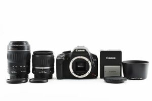 動作確認済 Canon EOS kiss X3 + Canon EF-S 18-55mm , 55-200mm 標準,望遠レンズ2本セット デジタル一眼レフカメラ / キヤノン ※1 #8028