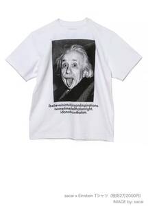 【極美品】sacai サカイ 20-0117S アインシュタイン プリント Tシャツ カットソー メンズ 2 半袖 白