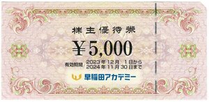 早稲田アカデミー　株主優待券　20,000円分　2024年11月30日まで