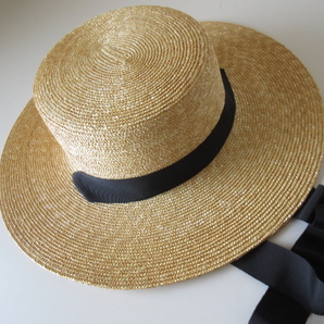 未使用 2023 wica grocery / ウィカグロサリー straw hat NATURAL×BLACK / ストローハット 帽子 レディースの画像3