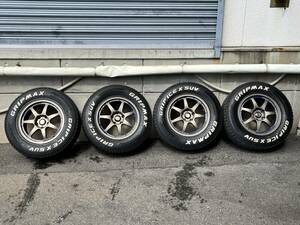 美品！タイヤホイール4本セット WEDS SPORT RACING 16インチ GRIPMAX ホワイトレター スタッドレス 225/70R16 デリカD5 5穴114.3 7J+33