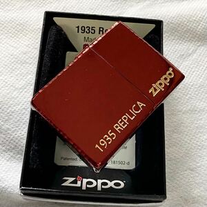 ZIPPO/復刻/1935レプリカ/レッド/ゴールド/コーナーリューター/彫刻/新品/送料無料/ギフト/プレゼント