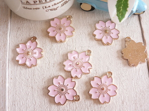  charm Sakura Sakura . flower 6 piece insertion ( #1745) pink pendant head fastener top handicrafts parts handmade materials 