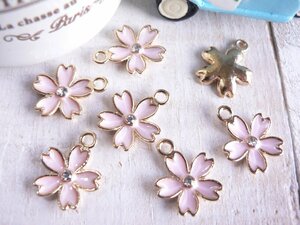 チャーム　桜　お花　6個入　お花　さくら　ピンク　手芸　パーツ　ハンドメイド　材料　　#3807