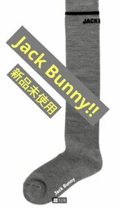 ★今季完売★JackBunnyジャックバニー ★ハイソックスグレー×ブラック新品未使用★レディースパーリーゲイツPGマスターバニー