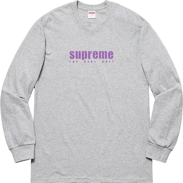 Supreme 19SS Week1 The Real Shit L/S Tee Heather Grey Small オンライン購入 国内正規 納品書,タグ付 シュプリーム ロングTシャツ 灰 S