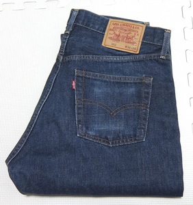 日本製 LEVI'S 502 BIG E デニムパンツ 紺 W34 ジッパーフライ 赤耳 リーバイス 502-XX