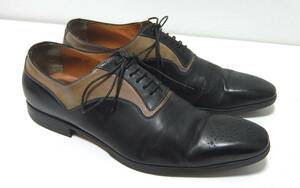 Santoni サントーニ レザーシューズ 黒茶 ６1/2 ビジネスシューズ 