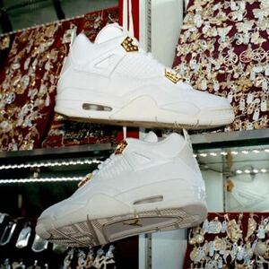 【新品】 26.5cm Nike WMNS Air Jordan 4 Retro White & Gold ナイキ ウィメンズ エアジョーダン4 レトロ ホワイト アンド ゴールド