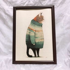 206: warm .. therefore . cat paroti... poster frame interior antique 