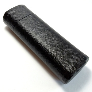 [nbcc2] cigar case . pen case black black leaf volume 2 ps for writing brush box tube shape synthetic leather ballpen / mechanical pencil / fountain pen 