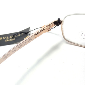 【bgeg10】新品 BVLGARI ブルガリ メガネフレーム チタン 18K シルバー×マットゴールド BV155TK アンダーリム 眼鏡 18金の画像6