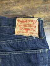 W32 L34 シュガーケーン SUGAR CANE Super Denim Collectibles ♯09　13.5oz　BLUE DENIM WAIST OVERALLS“S1943”_画像8