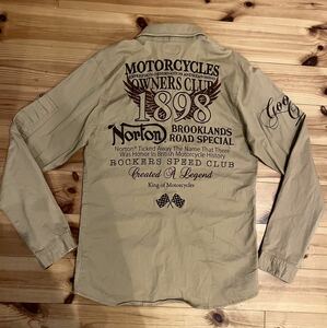 Norton ノートン　ストレッチ刺繍シャツ　バイカー　アメカジ　ワーク