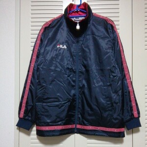 ★【古着】FILA(フィラ)　アウター(ジャンパー、ブルゾン)　Mサイズ　濃紺　裏地あり