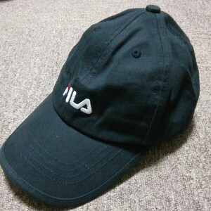 *[ old clothes ]FILA( filler ) hat ( cap ) 57.~59. black cotton 100%