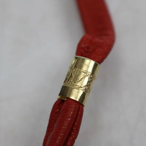 175)LOEWE ロエベ レザー スエード ショルダー バッグ 肩掛け 赤 レッド 鞄 の画像10