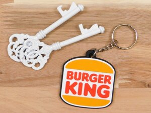 【BURGER KING・バーガーキング】※《企業ロゴ・ラバーキーホルダー》　アメリカン雑貨　キーリング　RC031