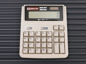  new goods [MERCURY* Mercury ]*{ solar calculator | beige } american miscellaneous goods retro manner calculator 