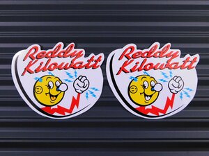 送料\84【REDDY KILOWATT・レディキロワット】※《レーシングステッカー／２枚セット》　(品番：ms097)　アメリカン雑貨　ガレージ