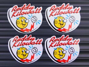 送料\84【REDDY KILOWATT・レディキロワット】※《レーシングステッカー／４枚セット》　(品番：ms097)　アメリカン雑貨　ガレージ