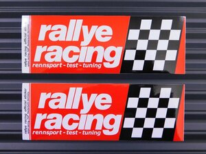 送料\84【rallye racing・アメリカ カー雑誌】※《レーシングステッカー／２枚セット》　(品番：ms139)　アメリカン雑貨　ガレージ