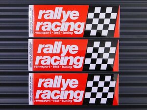 送料\84【rallye racing・アメリカ カー雑誌】※《レーシングステッカー／３枚セット》　(品番：ms139)　アメリカン雑貨　ガレージ