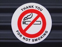 送料\84【アメリカ自動車整備用ステッカー／４枚セット】※《NO SMOKING・禁煙ステッカー／丸型》　アメリカ輸入品_画像2