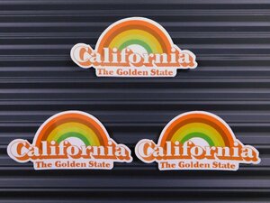 送料\84【California・ゴールデンステート】※《レーシングステッカー／３枚セット》　(品番：ms116)　アメリカン雑貨　ガレージ