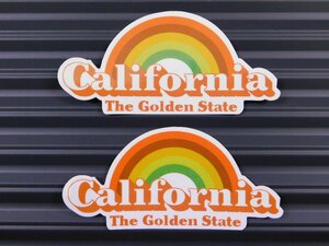 送料\84【California・ゴールデンステート】※《レーシングステッカー／２枚セット》　(品番：ms116)　アメリカン雑貨　ガレージ