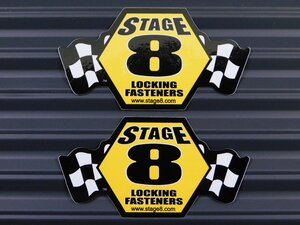 送料\84【STAGE 8・ボルト＆ナットメーカー】※《レーシングステッカー／２枚セット》　(品番：ms067)　アメリカン雑貨　ガレージ