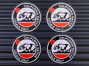 送料\84【CALIFORNIA・カリフォルニア】※《レーシングステッカー／４枚セット》　(品番：ms117)　アメリカン雑貨　ガレージ