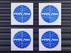 送料\84【PAN AM・パンアメリカン航空】※《レーシングステッカー／４枚セット》　(品番：ms059)　アメリカン雑貨　ガレージ