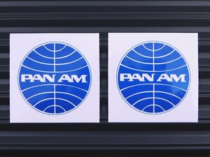 送料\84【PAN AM・パンアメリカン航空】※《レーシングステッカー／２枚セット》　(品番：ms059)　アメリカン雑貨　ガレージ