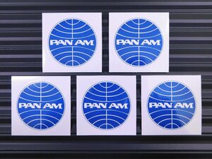 送料\84【PAN AM・パンアメリカン航空】※《レーシングステッカー／５枚セット》　(品番：ms059)　アメリカン雑貨　ガレージ