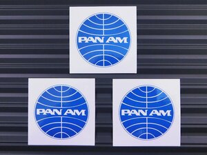 送料\84【PAN AM・パンアメリカン航空】※《レーシングステッカー／３枚セット》　(品番：ms059)　アメリカン雑貨　ガレージ