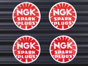 送料\84【NGK SPARK PLUGS】※《レーシングステッカー／４枚セット》　(品番：ms020)　アメリカン雑貨　ガレージ