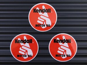 送料\84【Kendall MOTOR OIL・ケンドル】※《レーシングステッカー／３枚セット》　(品番：ms078)　アメリカン雑貨