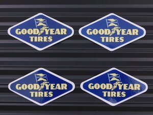 送料\84【GOOD YEAR TIRES・グッドイヤー】※《レーシングステッカー／４枚セット》　(品番：ms017)　アメリカン雑貨　ガレージ