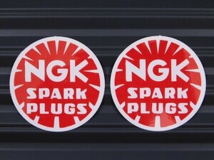 送料\84【NGK SPARK PLUGS】※《レーシングステッカー／２枚セット》　(品番：ms020)　アメリカン雑貨　ガレージ