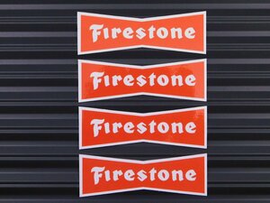 送料\84【Firestone・ファイアストン】※《レーシングステッカー／４枚セット》　(品番：ms016)　アメリカン雑貨　ガレージ