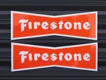 送料\84【Firestone・ファイアストン】※《レーシングステッカー／２枚セット》　(品番：ms016)　アメリカン雑貨　ガレージ_画像1