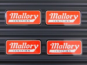 送料\84【mallory IGNITION・マロリーイグニッション】※《レーシングステッカー／４枚セット》　(品番：ms008)　アメリカン雑貨　ガレージ