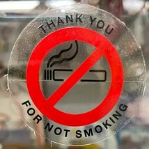 送料\84【アメリカ自動車整備用ステッカー／２枚セット】※《NO SMOKING・禁煙ステッカー／丸型》　アメリカ輸入品_画像4