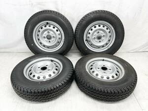 ●新車外し 送料込●ダイハツ ハイゼット 純正 タイヤ ホイール 12インチｘ4J 100 23年製 145/80R12 80/78N LT ヨコハマ 4本 セット 1976