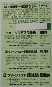 ☆送料無料☆匿名発送☆グリーンランド株主優待感謝デー特別チケット（2024年3月28日のみ有効）2枚セット